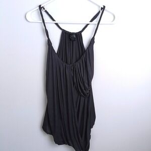 Caribbean Queen Draped Tank Top Womens S/M Grey Excellent Racerback Surplice